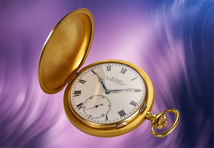 Paul Ditisheim「Minute Detent Escapement Tourbillon」黃金獵殼衝擊式擒縱結構陀飛輪懷錶