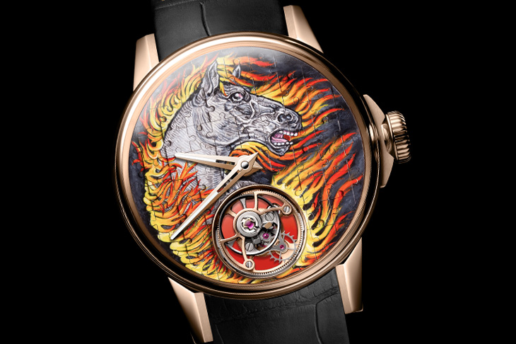 微繪火馬拼圖面盤／LOUIS MOINET Tourbillon Puzzle Fire Horse陀飛輪腕錶