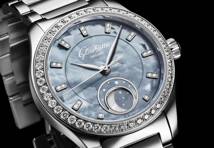 GLASHÜTTE ORIGINAL格拉蘇蒂原創Serenade Luna Skyline Blue小夜曲月相腕錶