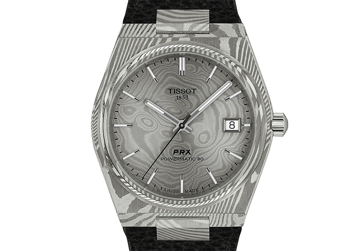 天梭TISSOT PRX系列大馬士革鋼自動腕錶38mm