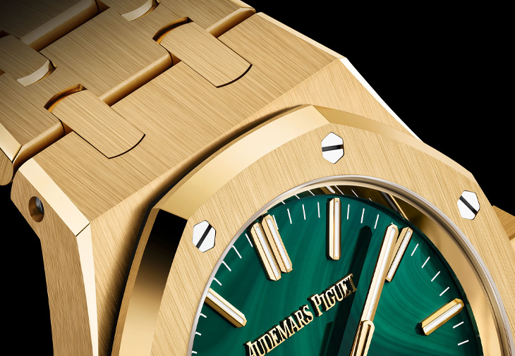 AUDEMARS PIGUET愛彼Royal Oak皇家橡樹黃金自動腕錶孔雀石