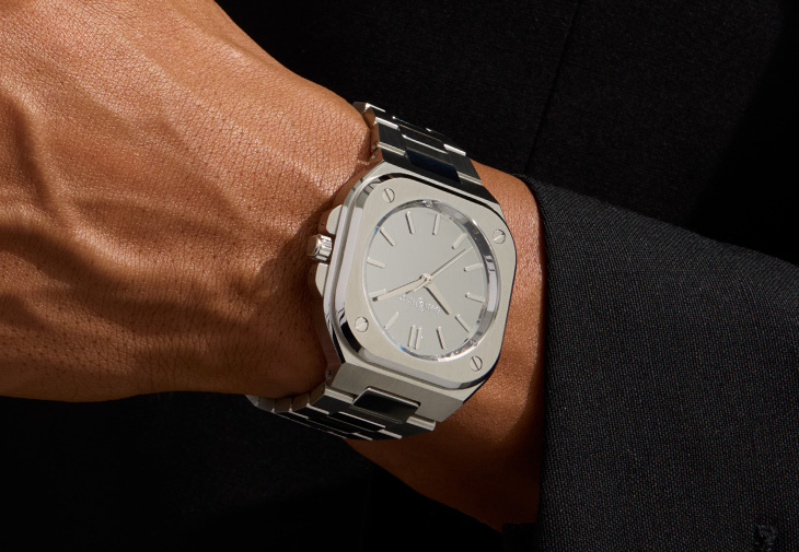 BELL & ROSS柏萊士BR-05 Grey Mirror Steel銀鏡腕錶