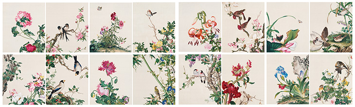 邦瀚斯BONHAMS郎世寧十六開冊頁《花鳥草蟲册》
