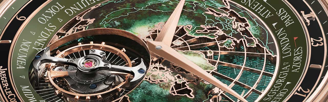 JAEGER-LECOULTRE積家Master Grande Tradition超卓傳統大師系列948 型機芯世界時間腕錶綠色琺瑯面盤款