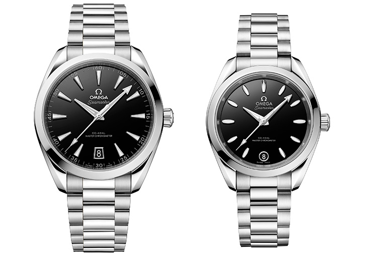 41、38mm版本（左）採用系列經典設計，而36mm版本則使用圓形日期窗與遊艇船體造型時標和無分鐘刻度，風格相對溫柔圓融。