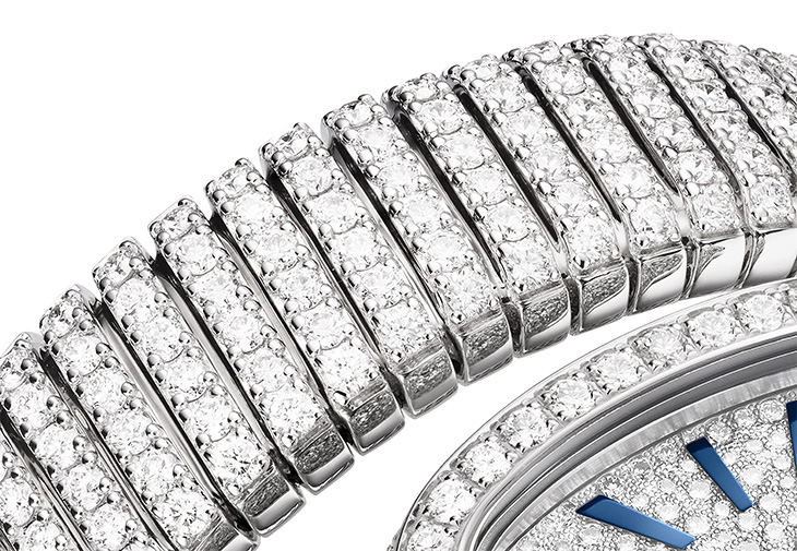 BVLGARI寶格麗Serpenti Infiniti白K金鑲鑽單圈珠寶腕錶