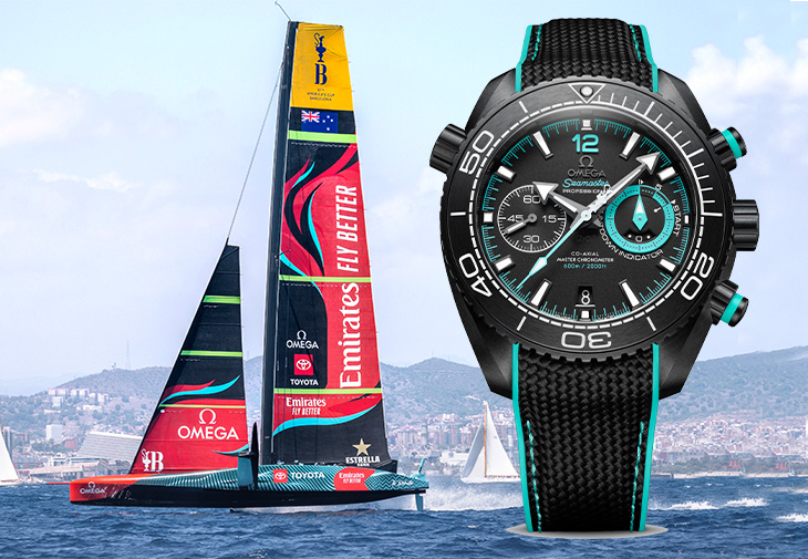 歐米茄OMEGA海馬Planet Ocean 600米系列同軸擒縱45.5毫米大師天文台計時腕錶（ETNZ Deep Black腕錶）