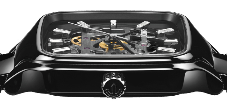 RADO雷達表True Square真我方形鑲鑽鏤空腕錶