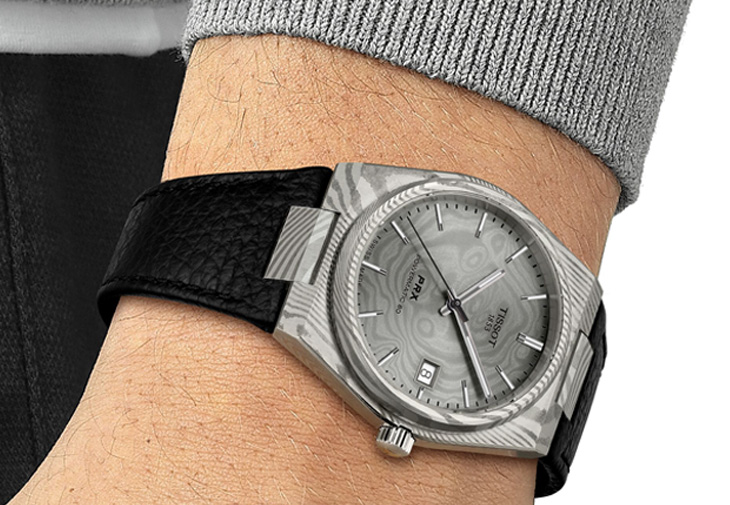 TISSOT天梭表PRX系列大馬士革鋼38mm自動上鍊腕錶