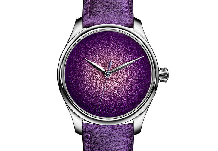 H.MOSER&CIE.亨利慕時勇創者大三針紫色琺瑯概念腕錶