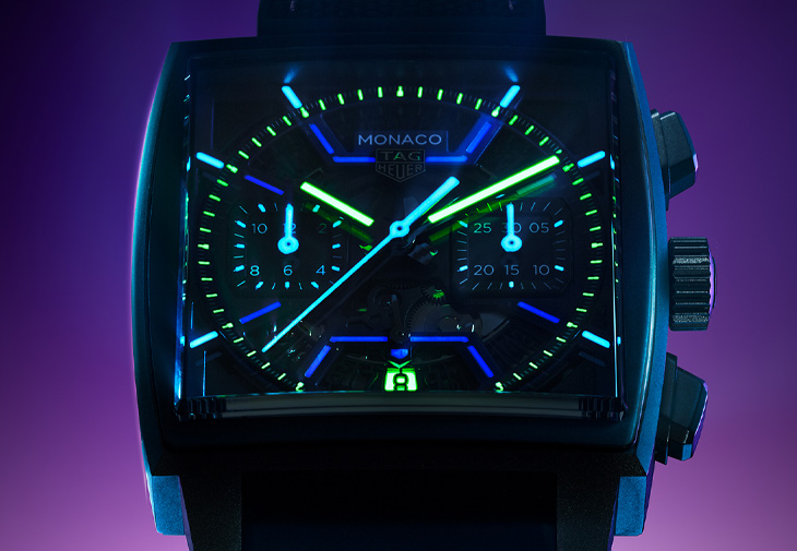 TAG Heuer泰格豪雅Monaco鏤空計時腕錶電光紫限量版