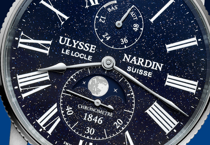 ULYSSE NARDIN雅典錶航海系列領航者砂金石月相腕錶