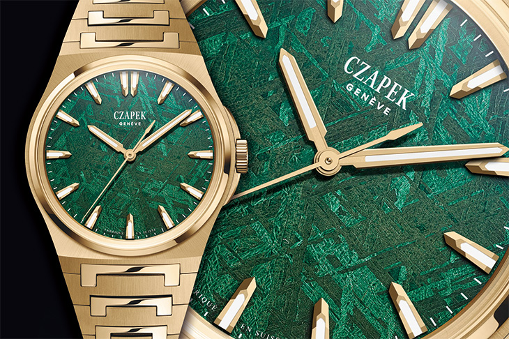 綠色漆面隕石面盤／CZAPEK & CIE Antarctique Mount Erebus Green Meteor