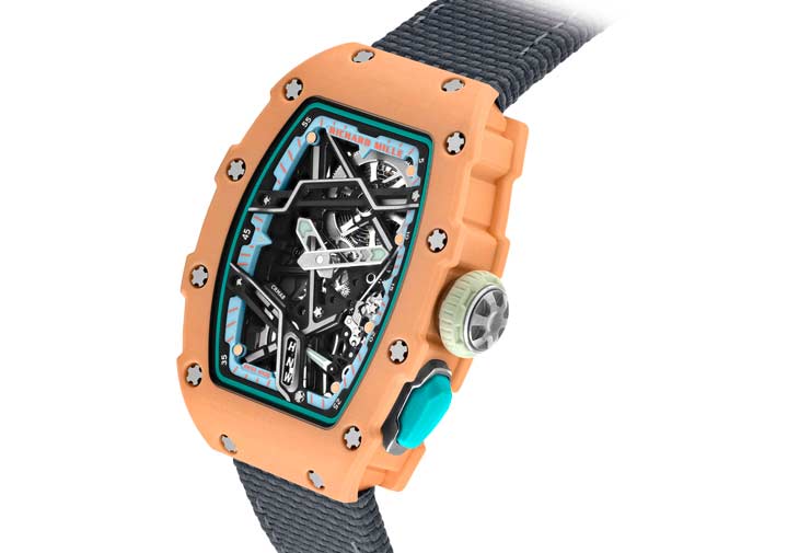 RICHARD MILLE RM 07-04⾃動上鍊運動腕錶(鮭⿂粉⾊)