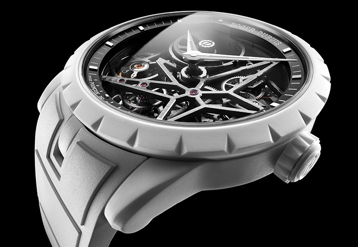 羅杰杜彼ROGER DUBUIS Excalibur Monobalancier王者系列鏤空自動上鍊單擺輪腕錶