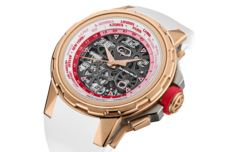 旋轉切換24個時區  RICHARD MILLE  RM 63-02世界時區自動上鍊腕錶