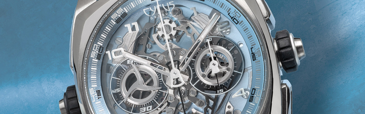 CYRUS賽瑞錶Klepcys DICE Glacial Blue雙獨立計時腕錶