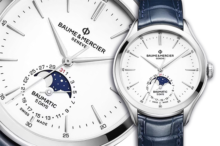 超高性價比／名士錶Clifton Baumatic Moonphase Date月相日期腕錶