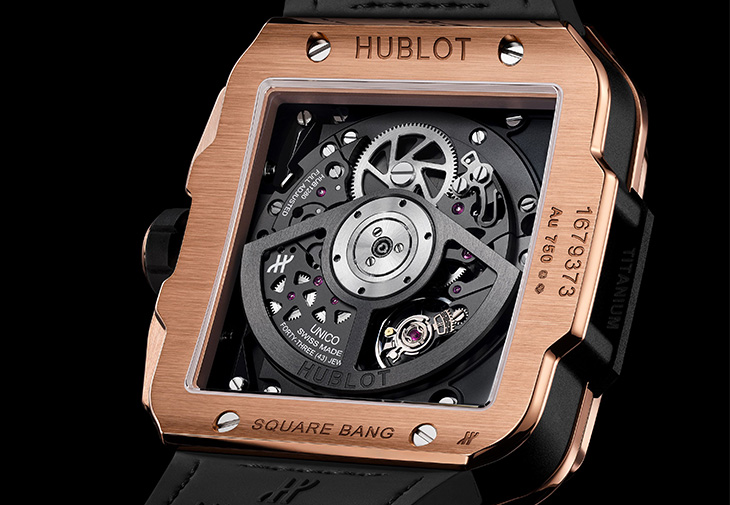 宇舶HUBLOT Square Bang Unico彩虹寶石計時碼錶