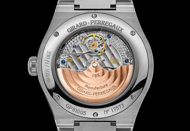 芝柏表GIRARD-PERREGAUX Laureato桂冠系列38毫米Copper鑲鑽腕錶