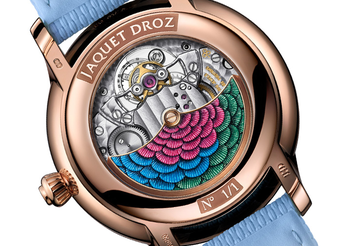 雅克德羅JAQUET DROZ時分小針盤紅金「蜂鳥」腕錶