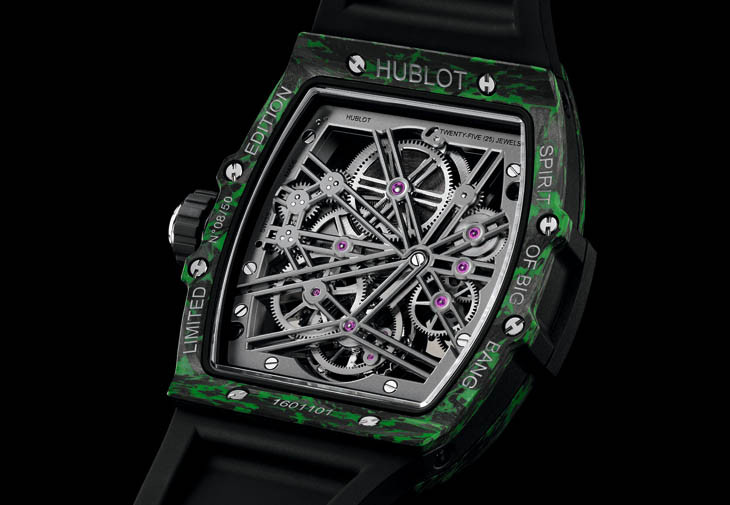 HUBLOT Spirit of Big Bang羅勒綠陀飛輪碳纖維腕錶