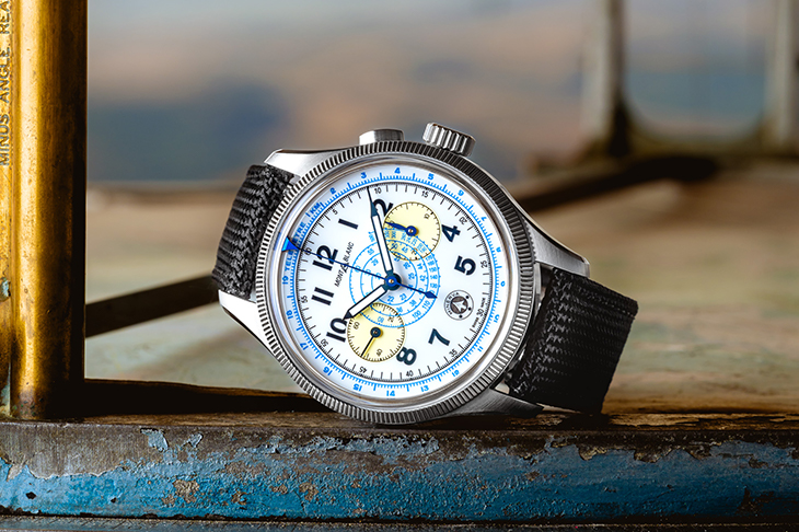 藍指針再現Minerva傳奇 MONTBLANC x Collective Horology 1858系列Minerva單按把計時腕錶Blue Arrow P.05