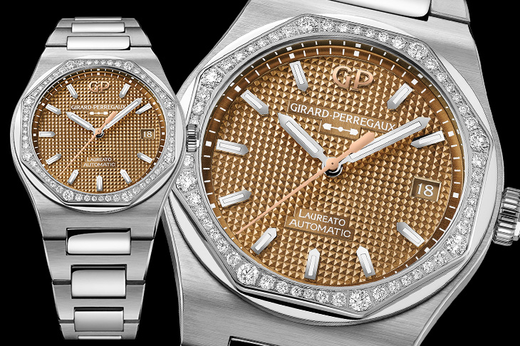 金銅色的光影變幻 芝柏表Laureato桂冠系列38毫米Copper鑲鑽腕錶