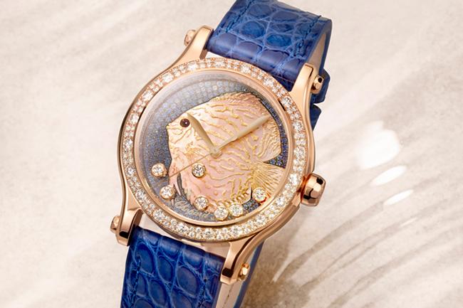 暗處發光的黃金魚  蕭邦錶Happy Fish