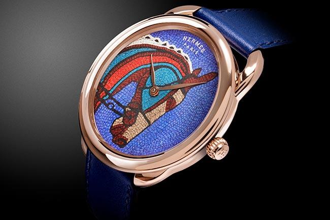 榮獲日內瓦鐘錶大賞 愛馬仕皮革馬賽克鑲貼藝術腕錶