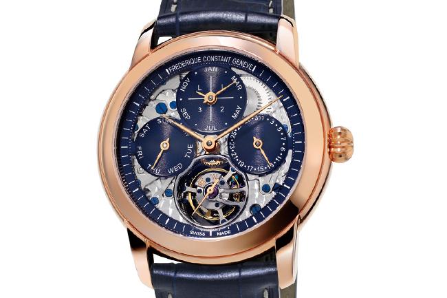 海軍藍的魅力 康斯登FC-975萬年曆陀飛輪腕錶