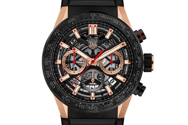 賽車血脈 泰格豪雅Carrera Heuer 02鍛造碳流沙玫瑰金計時腕錶