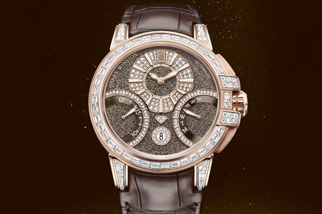 2019 Time To Move 閃亮釕晶面盤 海瑞溫斯頓海洋系雙逆跳功能腕錶