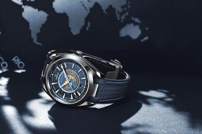 2019 Time To Move 鈦金屬浮雕地球  歐米茄海馬Aqua Terra世界時區腕錶