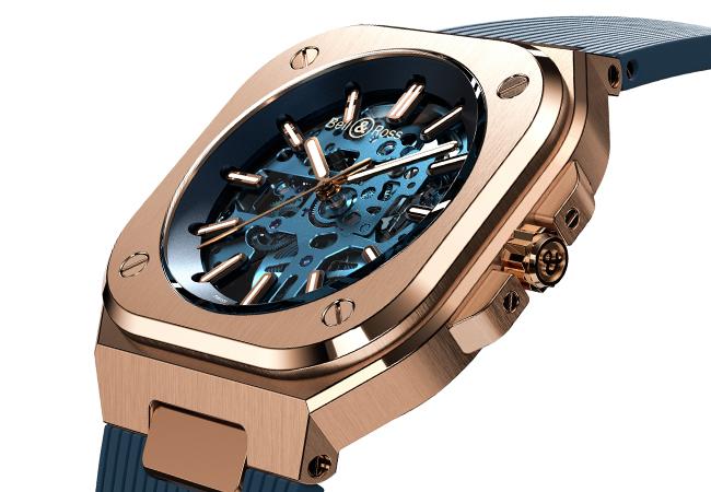 BELL & ROSS BR05 Skeleton Gold Blue腕錶