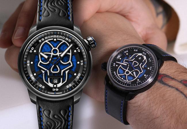 炸彈錶BB-01 藍色火焰骷髏自動大三針