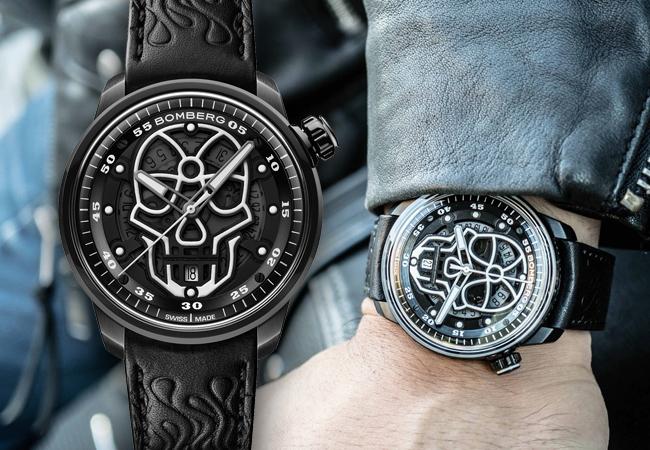 炸彈錶BB-01黑色火焰骷髏自動大三針
