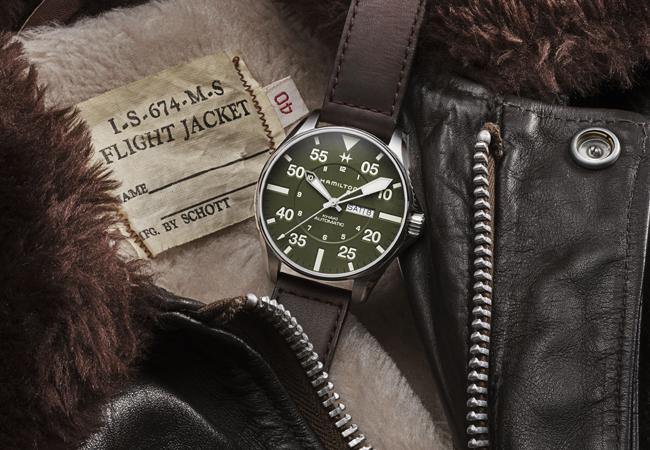 漢米爾頓Khaki Pilot Schott NYC