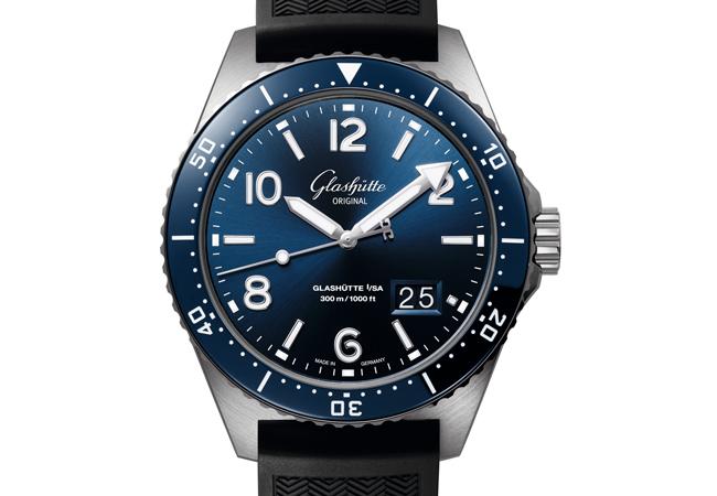 格拉蘇蒂原創SeaQ Panorama Date藍面膠帶款