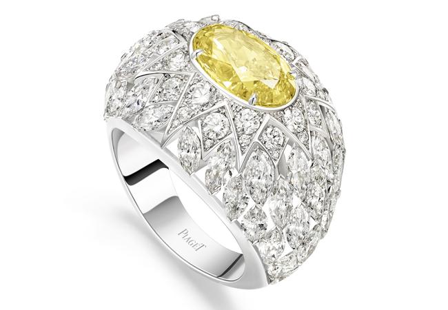 伯爵 Golden Oasis-Play of Lights「耀眼燦星」黃鑽頂級珠寶鑽石戒指