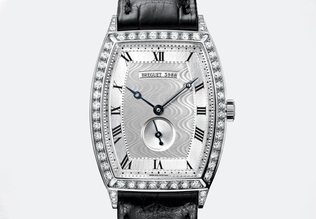 寶璣Héritage傳承系列3661白K金酒桶型鑲鑽腕錶