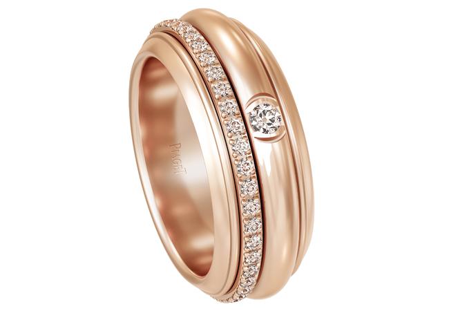 伯爵Possession系列18K玫瑰金鑲鑽戒指