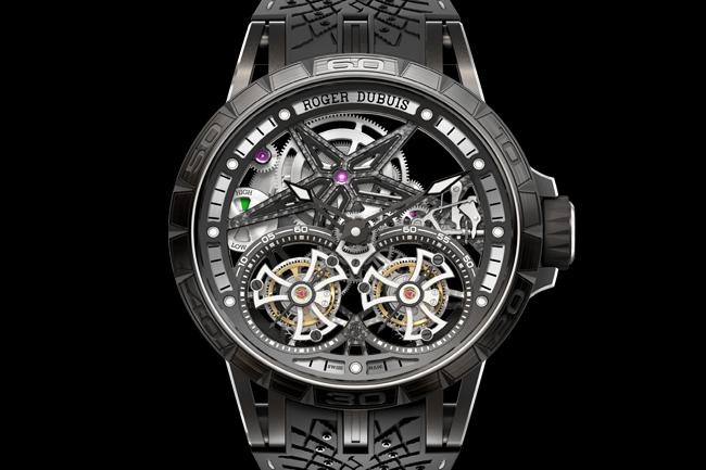 與MR PORTER合作線上訂購 羅杰杜彼鏤空雙飛行陀飛輪腕錶