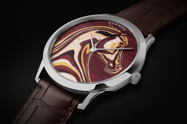 飛馬景觀 愛馬仕Slim d’Hermès Pégase Paysage 木片細工鑲嵌工藝腕錶