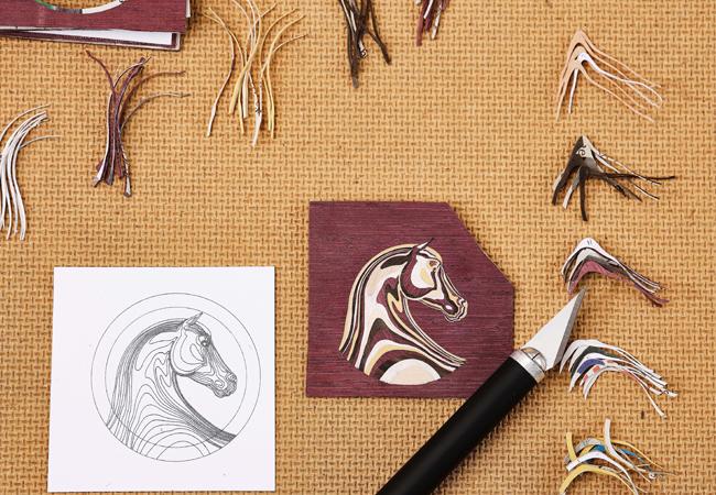 愛馬仕Slim d’Hermès Pégase Paysage 木片細工鑲嵌工藝腕錶