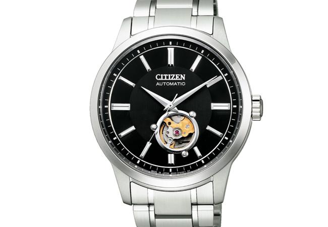 星辰機械腕錶黑面不鏽鋼錶帶款