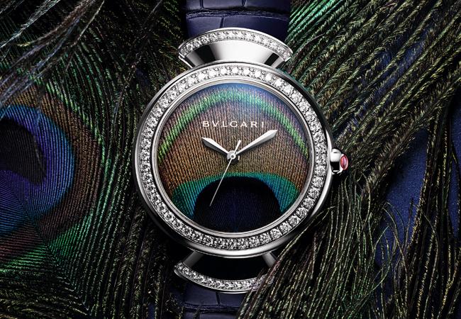 寶格麗Divas’ Dream Peacock 白K金鑲鑽孔雀腕錶