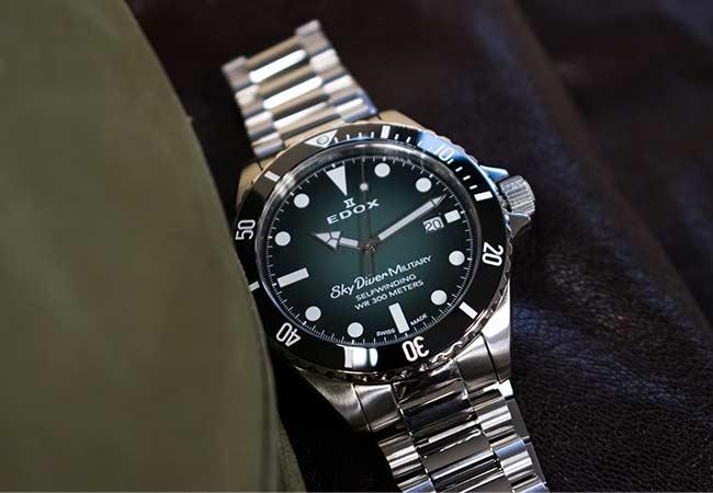 EDOX SkyDiver Military傘兵悍將腕錶