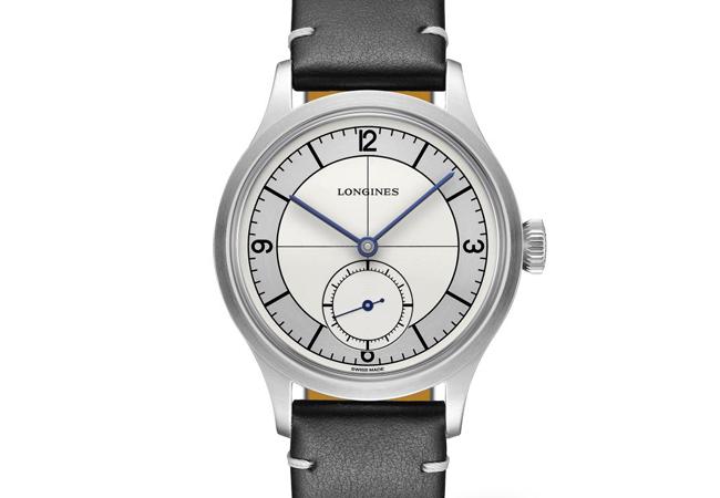 浪琴表Heritage Classic復刻經典黑色皮革錶帶腕錶