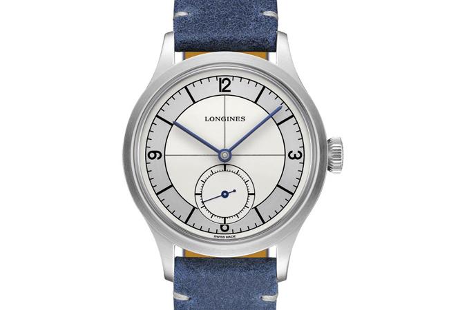 浪琴表Heritage Classic復刻經典藍色皮革錶帶腕錶